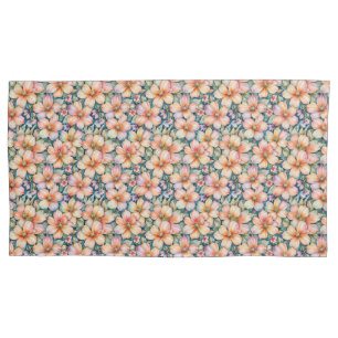 Beautiful Painted Shades Peach Floral Pillowcase