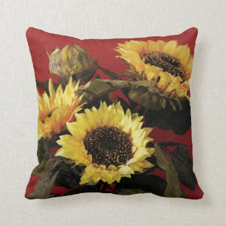 Beautiful painted sunflower cushion