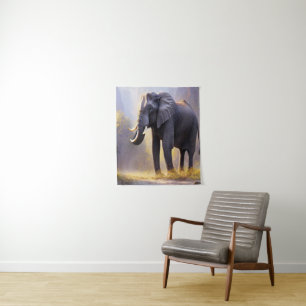 Beautiful Painting of an Elephant in its Nature Tapestry