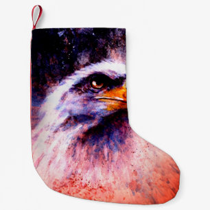 beautiful painting of eagle on an abstract backgro small christmas stocking