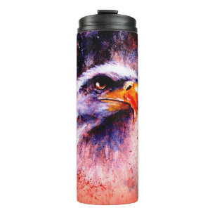beautiful painting of eagle on an abstract backgro thermal tumbler