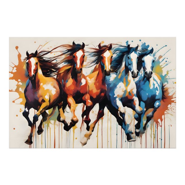 Beautiful painting of horses photo print (Front)