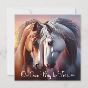 Beautiful Pair of Horses Forever Anniversary Invitation