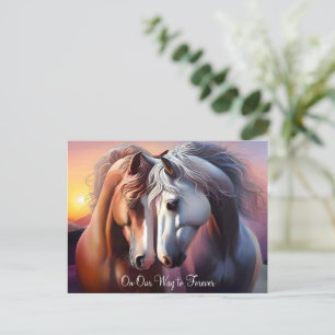 Beautiful Pair of Horses Forever Anniversary Postcard