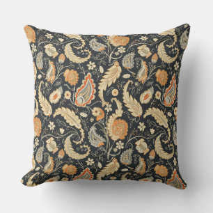 Beautiful Paisley Pattern Dark And Colourful Desig Cushion