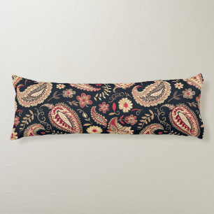 Beautiful Paisley Pattern Dark N  Red Mix Body Cushion