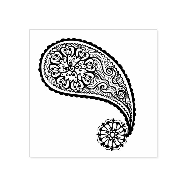 Beautiful Paisley Scrapbooking Rubber Stamp (Imprint)