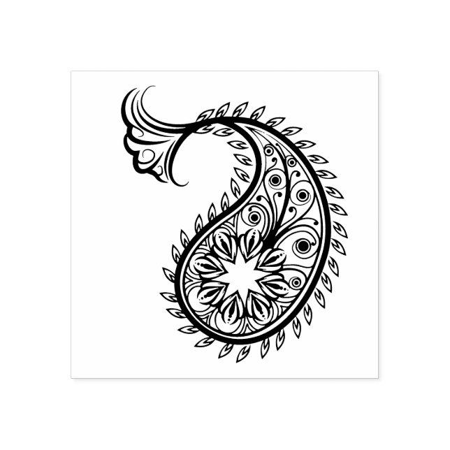 Beautiful Paisley Scrapbooking Rubber Stamp (Imprint)