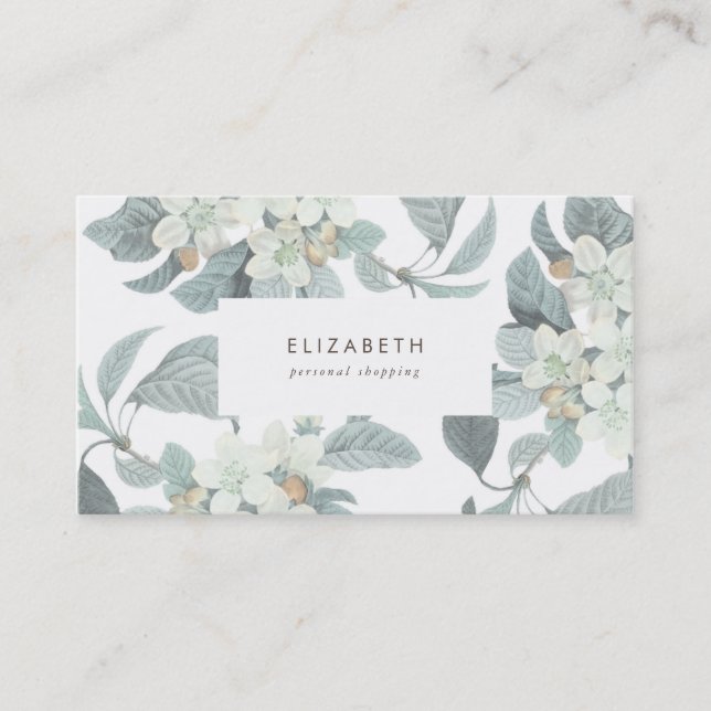 Beautiful Pale Blue Flowers Business Card (Front)