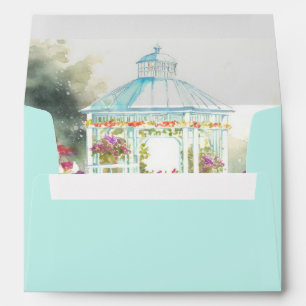 Beautiful Pale Turquoise Garden Wedding Envelope