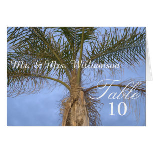 Beautiful Palm Tree Beach Wedding Table Tent Cards