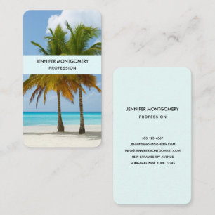 Beautiful Palm Trees on a Tropical Beach Business Card