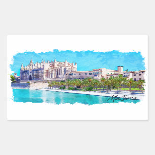 Beautiful Palma de Mallorca Spain Balearic Islands Rectangular Sticker