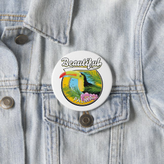 Beautiful Palma, toucan logo 7.5 Cm Round Badge