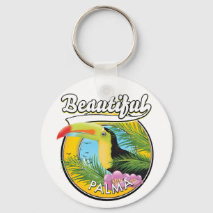 Beautiful Palma, toucan logo  Postcard Key Ring