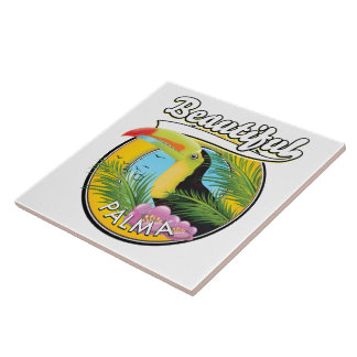 Beautiful Palma, toucan logo  Tile