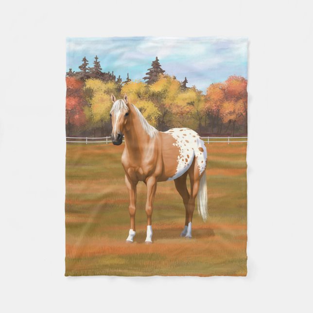 Beautiful Palomino Appaloosa Horse Fleece Blanket (Front)