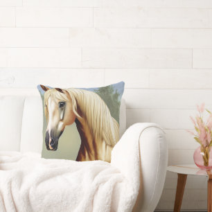 Beautiful Palomino Horse Cushion