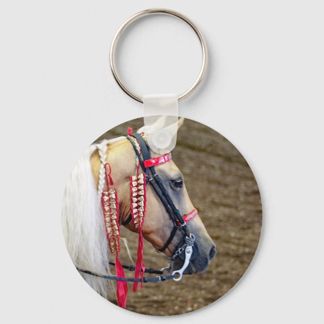 Beautiful Palomino Horse Photo Key Ring (Front)