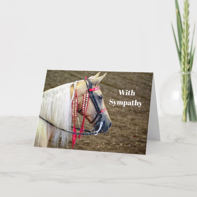 Beautiful Palomino Horse Photo Sympathy Card (Front)