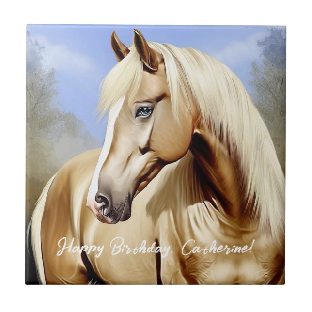 Beautiful Palomino Horse  Tile (Front)