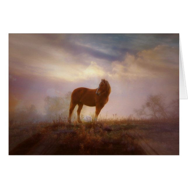 Beautiful Palomino Mustang Blank Note Card (Front Horizontal)