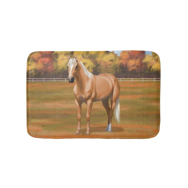 Beautiful Palomino Quarter Horse Stallion Bath Mat (Front)