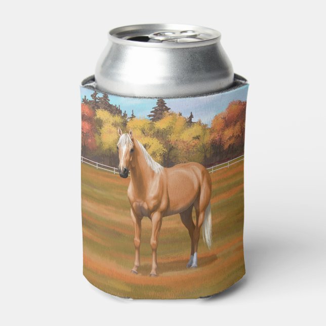 Beautiful Palomino Quarter Horse Stallion Can Cooler (Can Front)
