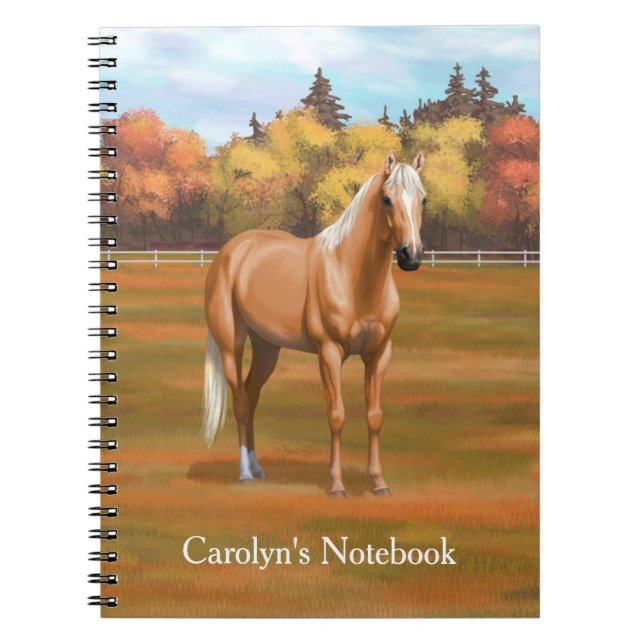 Beautiful Palomino Quarter Horse Stallion Notebook (Front)