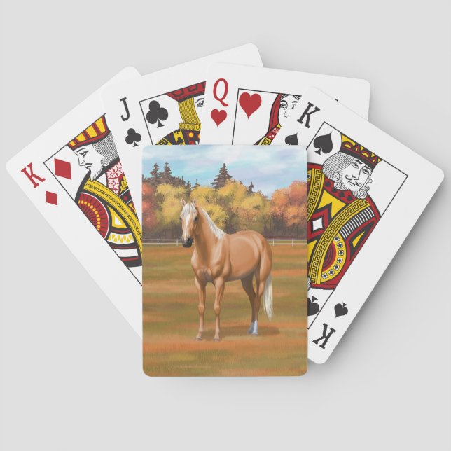 Beautiful Palomino Quarter Horse Stallion Playing Cards (Back)