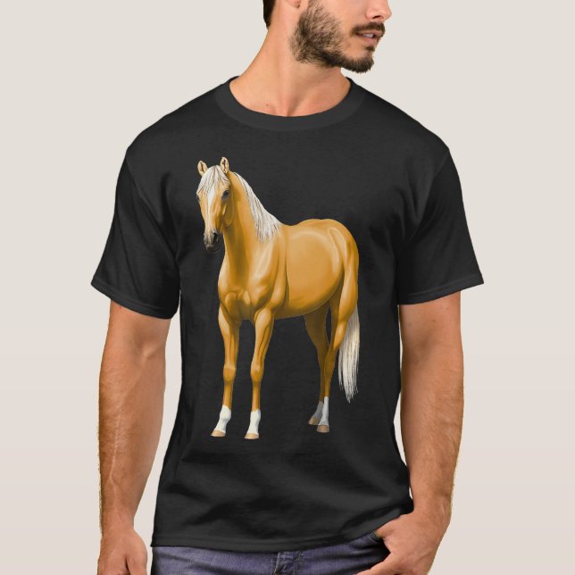 Beautiful Palomino Quarter Horse Stallion T-Shirt (Front)