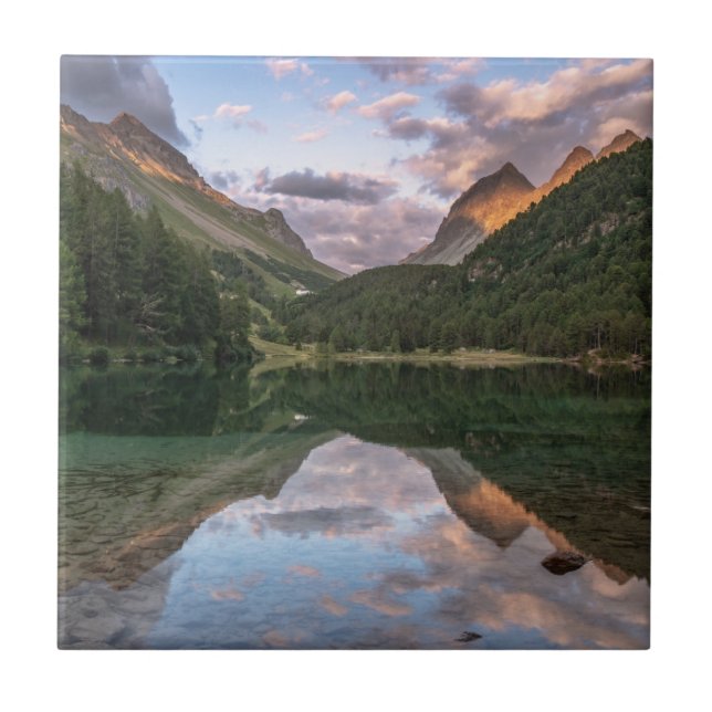 Beautiful Palpuogna Lake | Swiss Alps Tile (Front)
