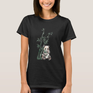 Beautiful Panda Bear With Bamboo  Design T-Shirt