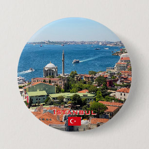 Beautiful panorama of Istanbul travel 7.5 Cm Round Badge