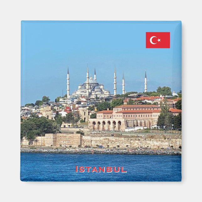 Beautiful panorama of Istanbul travel Magnet (Front)
