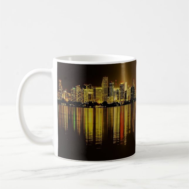 Beautiful Panoramic Miami Skyline Coffee Mug (Left)