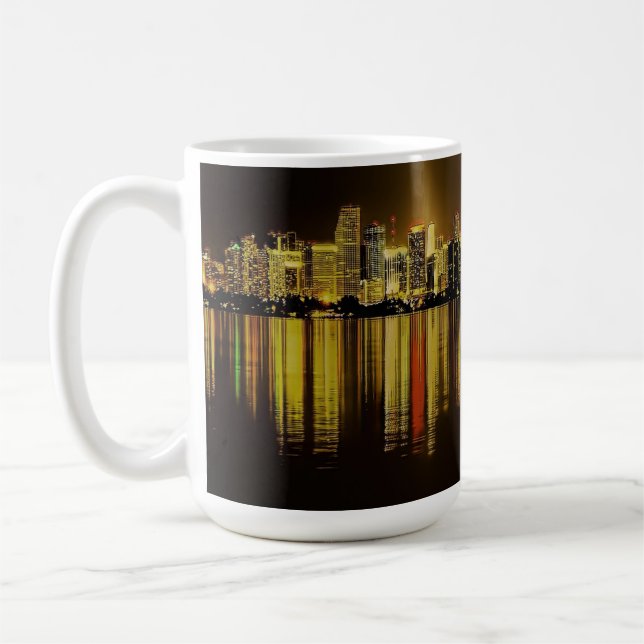 Beautiful Panoramic Miami Skyline Coffee Mug (Left)