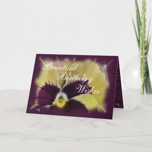 Beautiful Pansy-customise any occasion Card (Front)