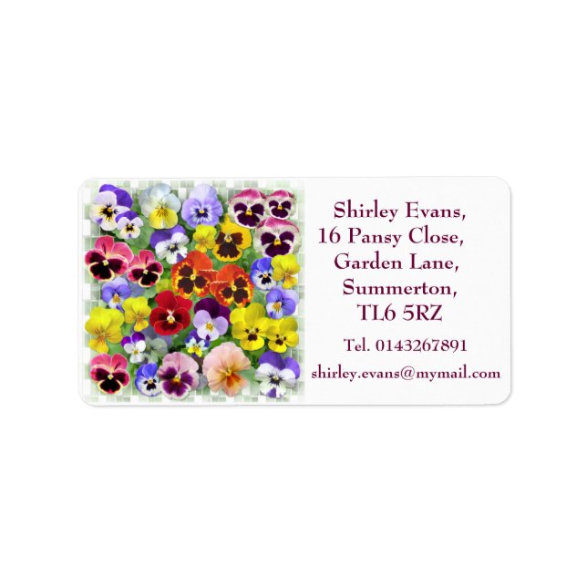Beautiful Pansy Display Label (Front)