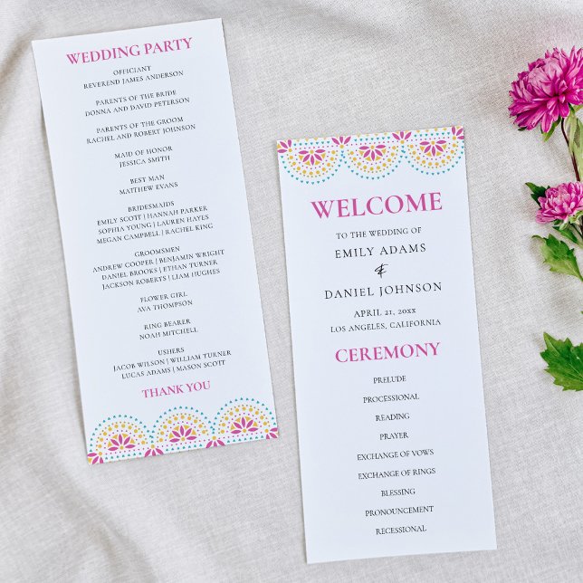 Beautiful Papel Picado Mexican Wedding Program (Creator Uploaded)