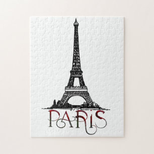 Beautiful Paris, Eiffel Tower Vintage Jigsaw Puzzle