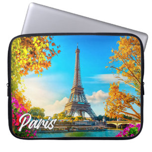 Beautiful Paris, France   Eiffel Tower Laptop Sleeve