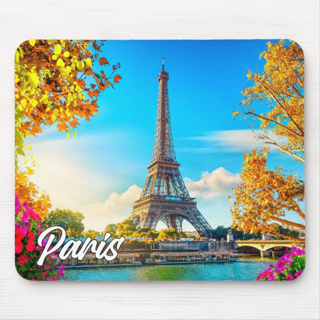 Beautiful Paris, France | Eiffel Tower Mouse Mat (Front)
