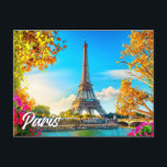 Beautiful Paris, France | Eiffel Tower Postcard<br><div class="desc">This unique travel postcard features a photograph of the beautiful and iconic Eiffel Tower,  in the city of Paris,  France,  in the afternoon. Please feel free to adjust all the available options as you wish.</div>