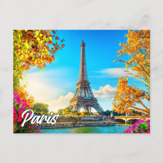 Beautiful Paris, France | Eiffel Tower Postcard