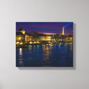 Beautiful Paris France Evening Skyline Canvas Print