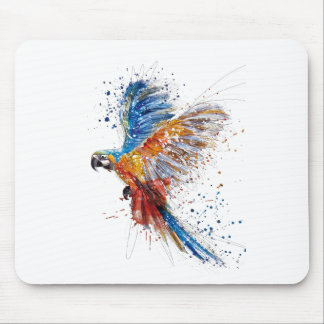 Beautiful parrot lifting its wings mouse mat
