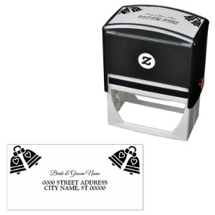 Beautiful Party Wedding Bells Elegant Address Self-inking Stamp