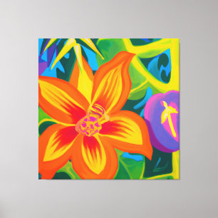 Beautiful passion fruit painting canvas print