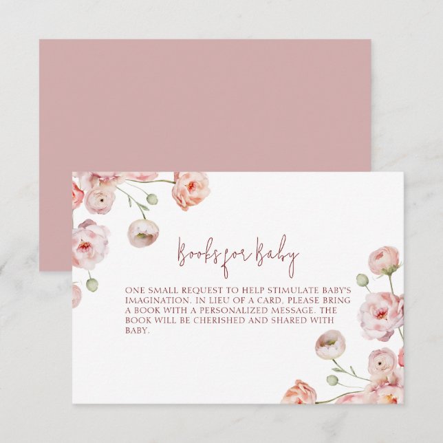 Beautiful Pastel Books for Baby Thank You Card (Front/Back)